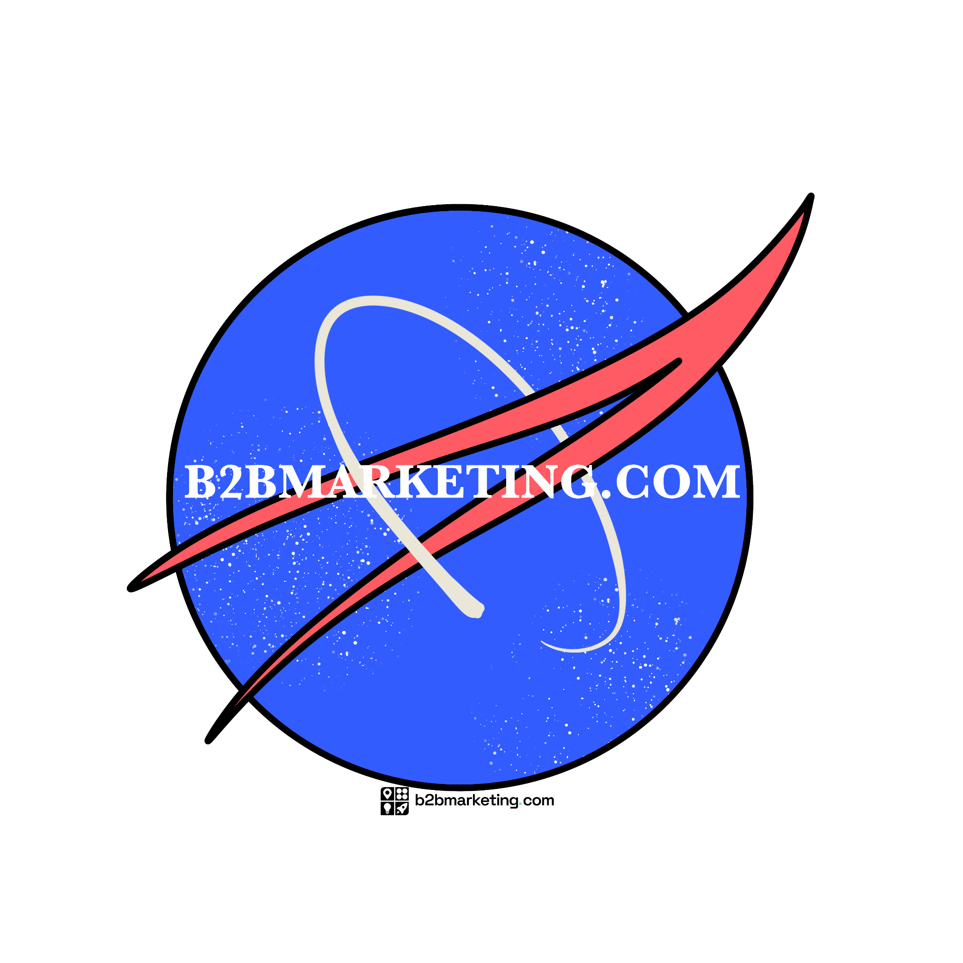 Sticker: b2bmarketing.com NASA-style logo