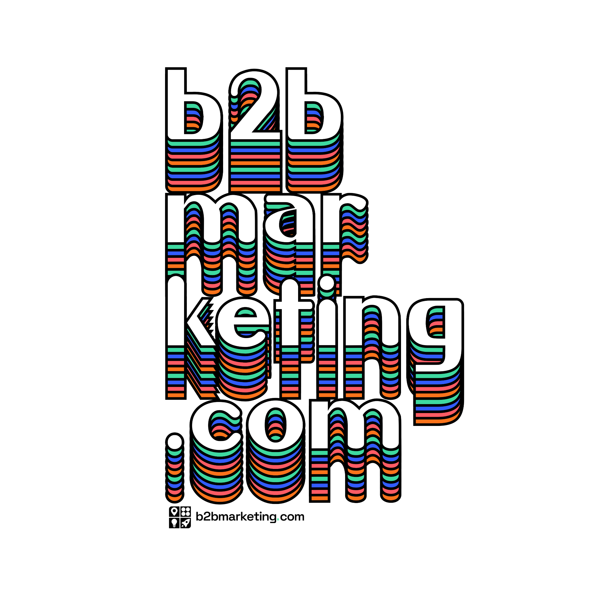 Sticker: b2bmarketing.com retro stacked type